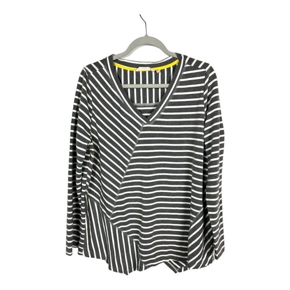 Soft surroundings long sleeve striped top - Picture 1 of 8